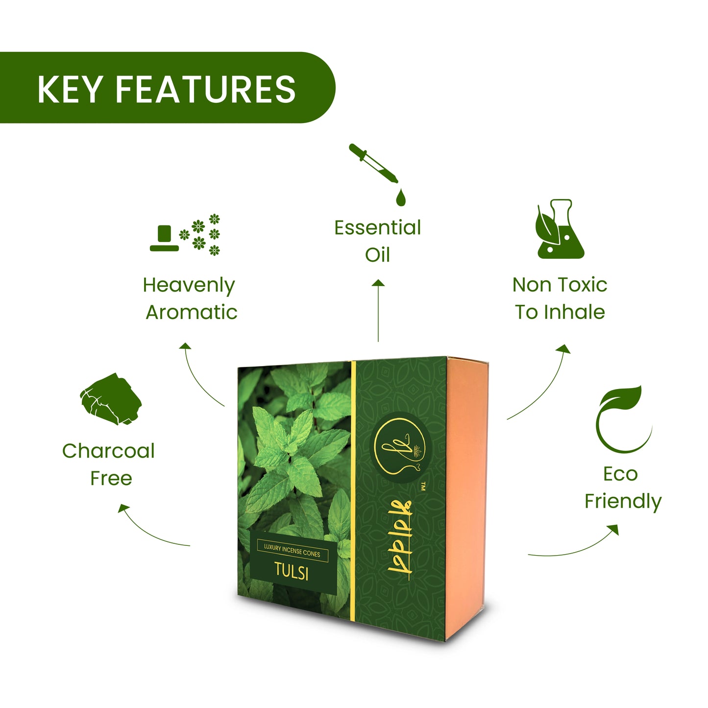 Bhagvan Tulsi Organic Dhoop Cone - Bhagvan