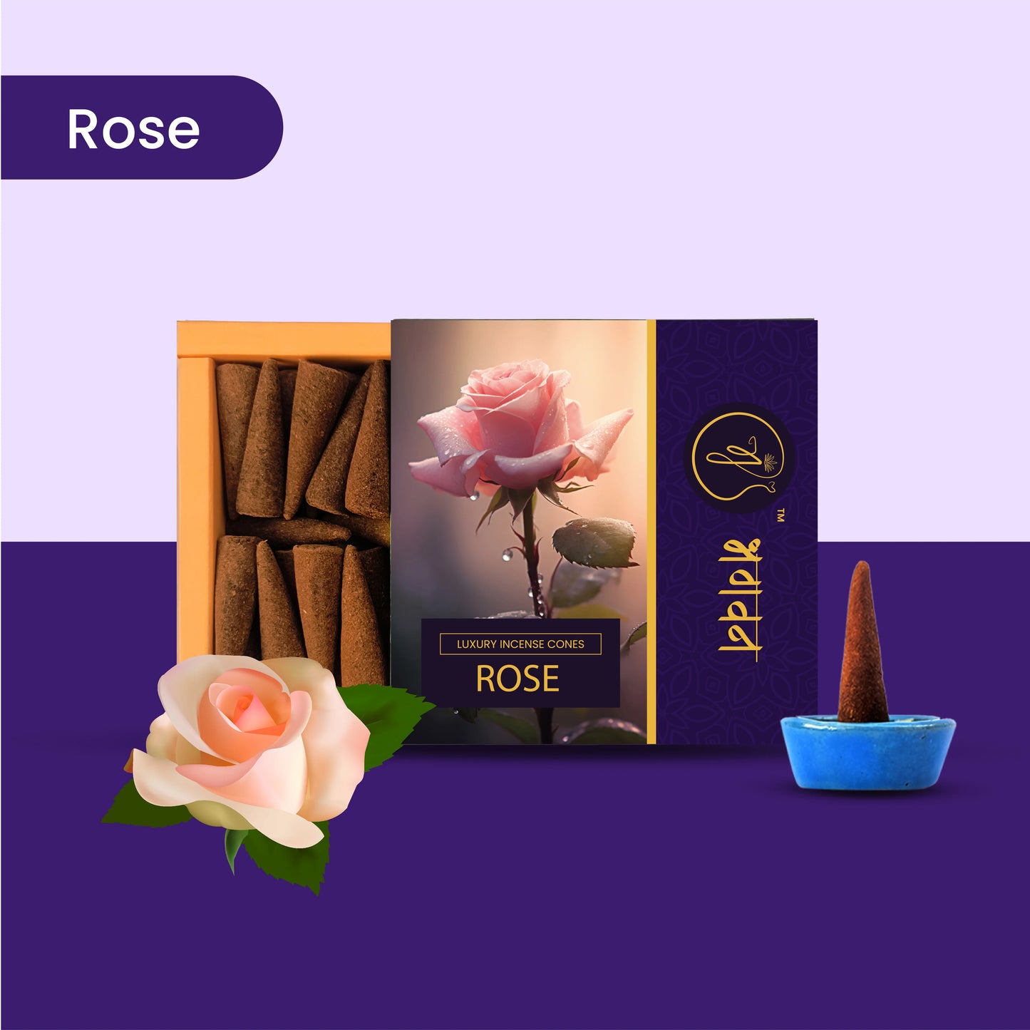 Bhagvan Rose Organic Dhoop Cone - Bhagvan