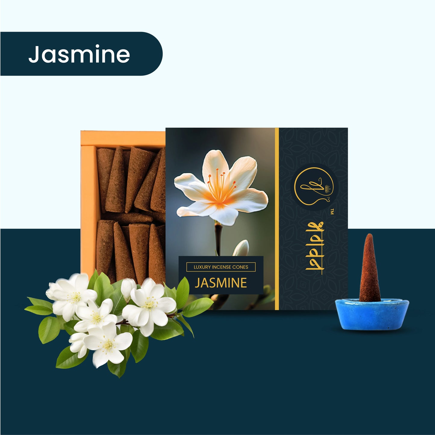 Bhagvan Jasmine Organic Dhoop Cone - Bhagvan