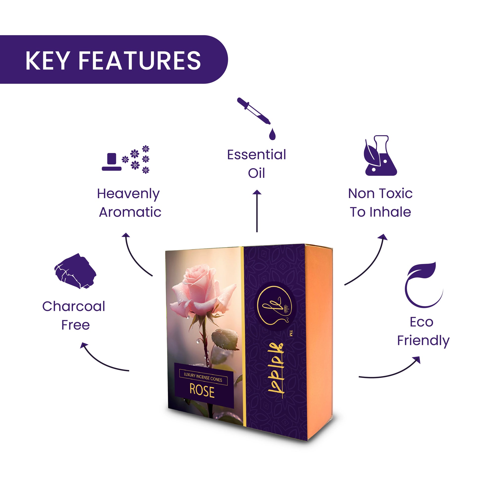 Bhagvan Rose Organic Dhoop Cone - Bhagvan