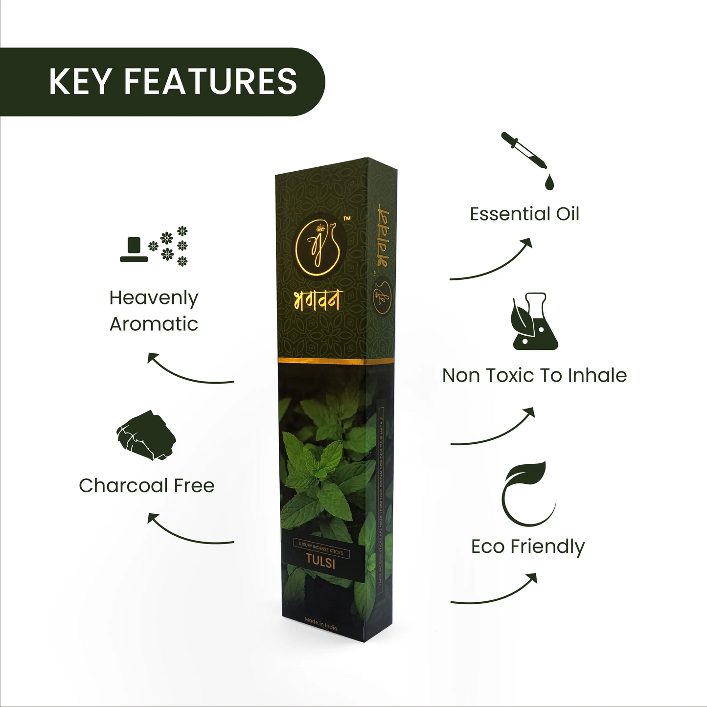 Bhagvan Tulsi Organic Agarbatti - Bhagvan